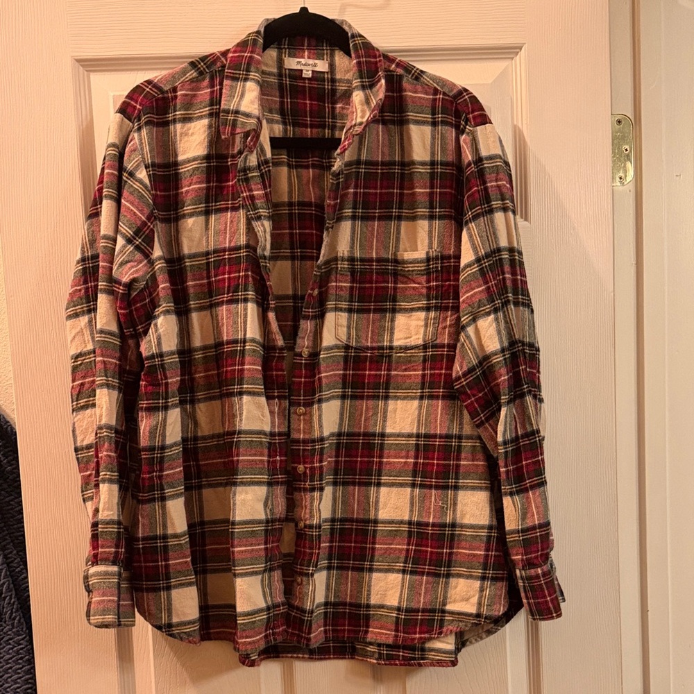 Madewell Flannel Oversized Ex-Boyfriend Shirt in Tartan Plaid